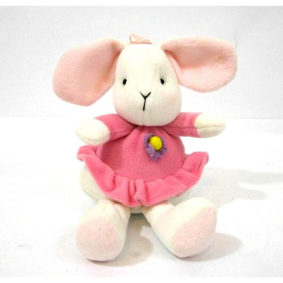 Girl Mouse White with Pink Ruffle Dress Hair Bow Oriental Trading 8" Plush NWOT - Picture 1 of 7